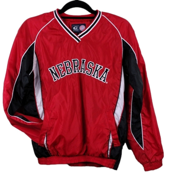 G-LLL Sports by Carl Banks Red NEBRASKA Collegiate Pullover Windbreaker Jacket - Picture 1 of 12